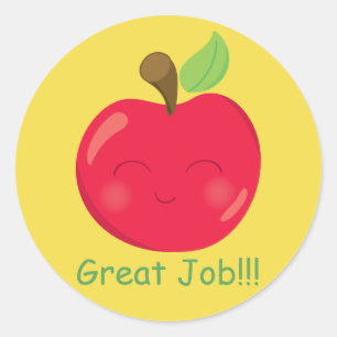 Red Apple Teacher Rewards Runder Aufkleber