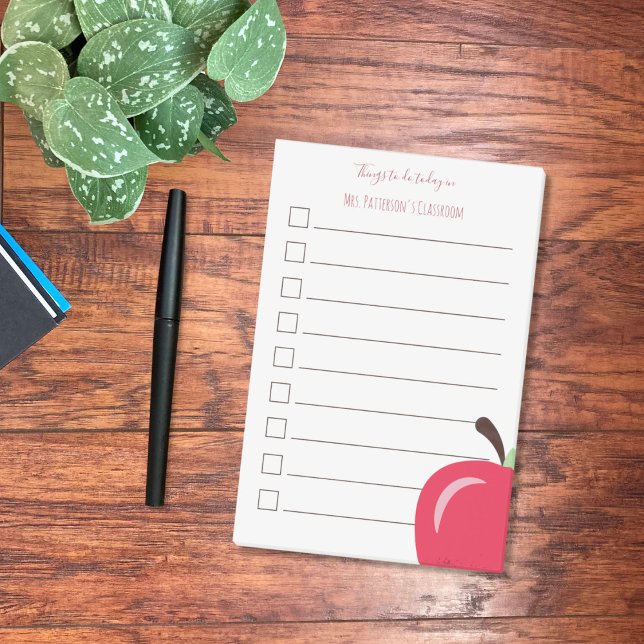 Red Apple to do List Teacher Post-It-Notes Post-it Klebezettel (Red apple personalized teacher to-do list post-it notes .)