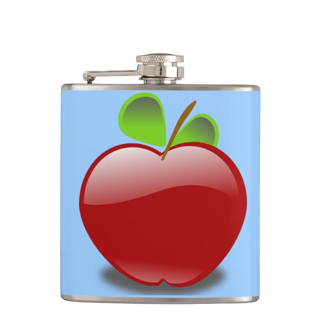 Red Apple Vinyl Wrapped Flask Flachmann (Vorderseite)