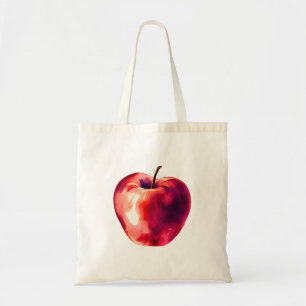 Red Apple Watercolor Tragetasche