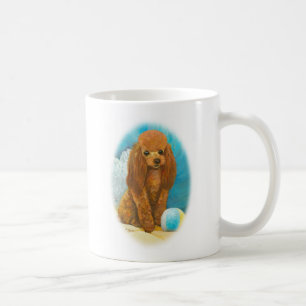 Red Apricot Poodle mit Ball Kaffeetasse