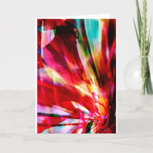 Red Aqua Yellow Abstrakt Fantasy Blume Design Karte