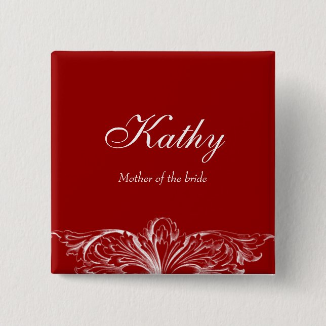 Red Architecture für die Tag-Hochzeit Button (Vorderseite)