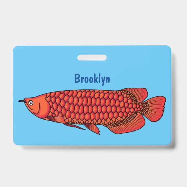 Red Arowana Cartoon Illustration Ausweis (Vorderseite)