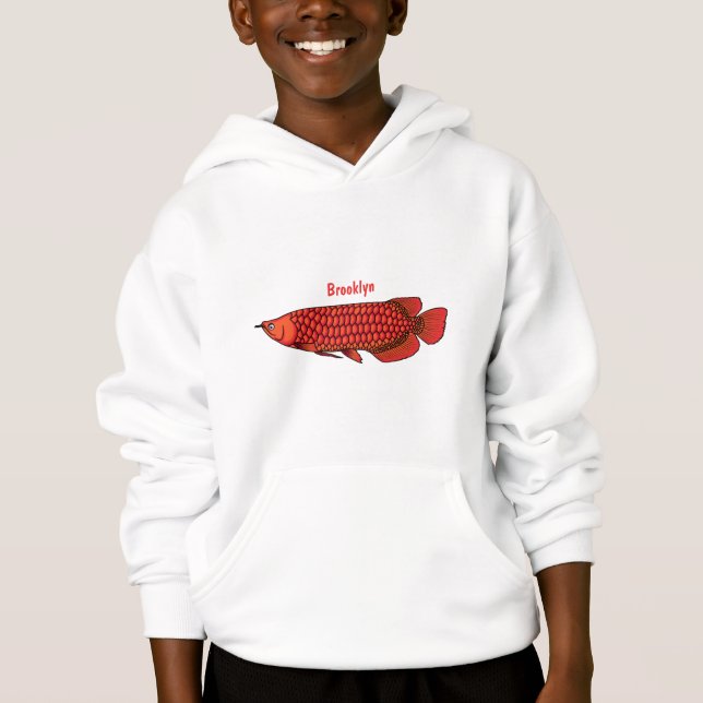 Red Arowana Cartoon Illustration Hoodie