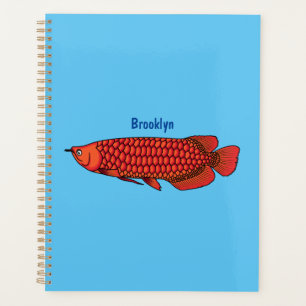 Red Arowana Cartoon Illustration Planer