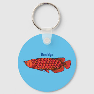 Red Arowana Cartoon Illustration Schlüsselanhänger