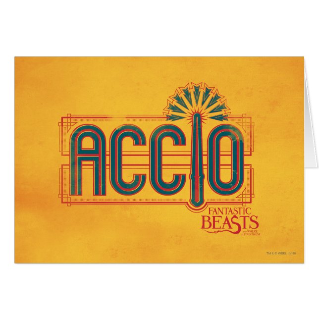 Red Art Deco ACCIO™ Spell Graphic (Vorderseite (Horizontal))