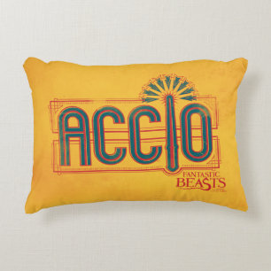 Red Art Deco ACCIO™ Spell Graphic Dekokissen