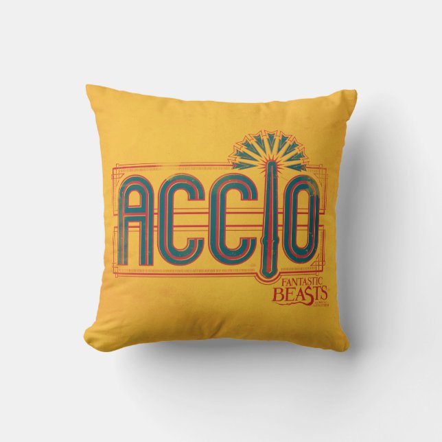 Red Art Deco ACCIO™ Spell Graphic Kissen (Vorderseite)