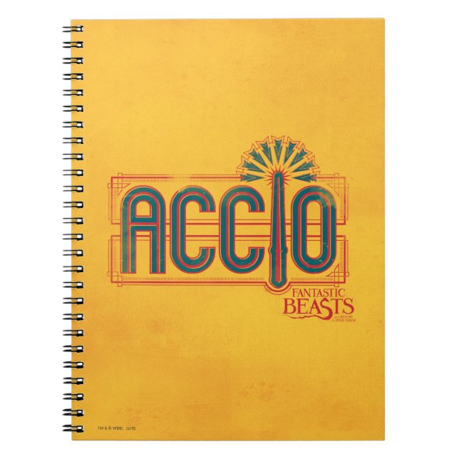 Red Art Deco ACCIO™ Spell Graphic Notizblock (Vorderseite)
