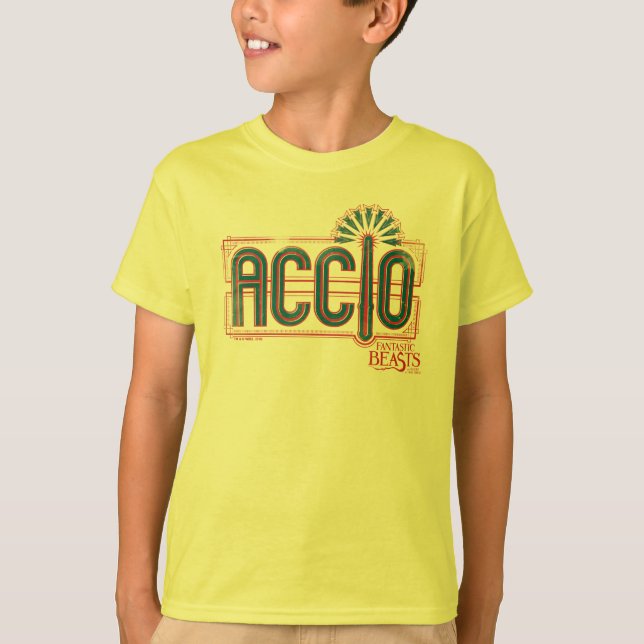 Red Art Deco ACCIO™ Spell Graphic T-Shirt (Vorderseite)