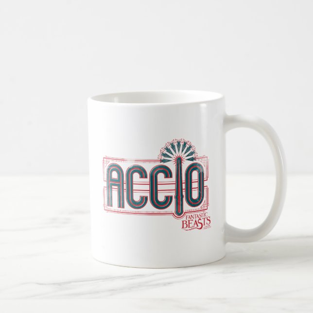 Red Art Deco ACCIO™ Spell Graphic Tasse (Rechts)