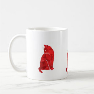 Red Art Deco Cat Kaffeetasse
