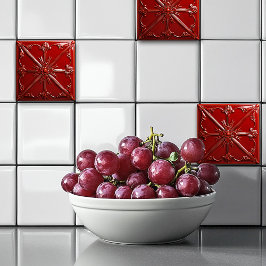 Red Art Deco  Fliese