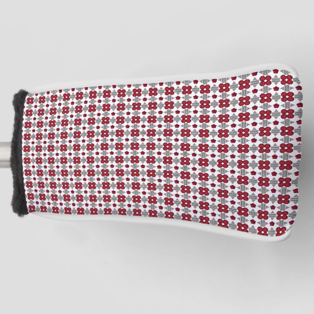 Red Art Deco Muster Golf Headcover (Vorderseite)