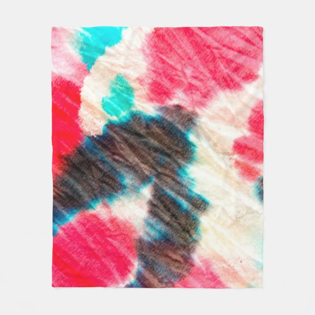 Red Artistic Dirty. Shibori Muster. Summer Brush  Fleecedecke (Vorderseite)