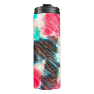 Red Artistic Dirty. Shibori Muster. Summer Brush Thermosbecher