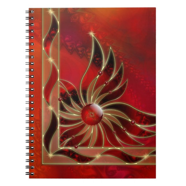 Red As Flame Notebook Notizblock (Vorderseite)