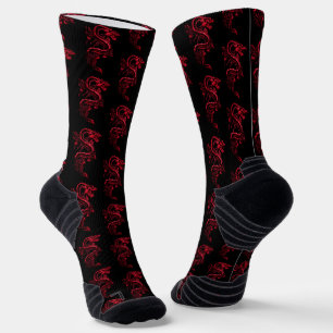 Red Asian Dragons Socken