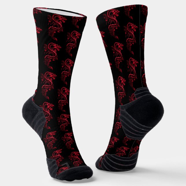 Red Asian Dragons Socken (Gewinkelt)