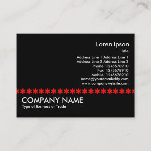 Red Asterisk Line - Black Visitenkarte