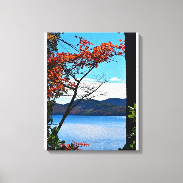 Red at Jordan Pond Diptych Leinwanddruck (Vorderseite)