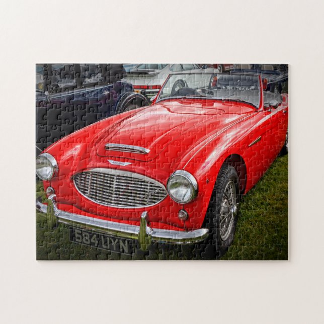 Red Austin Healey 3000 Klassiker Puzzle (Horizontal)