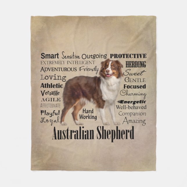 Red Australian Shepherd Traits Fleecedecke (Vorderseite)