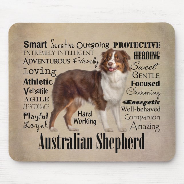 Red Australian Shepherd Traits Mousepad (Vorne)