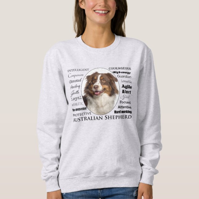 Red Australian Shepherd Traits Sweatshirt (Vorderseite)