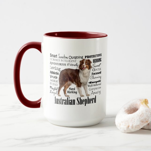 Red Australian Shepherd Traits Tasse (Mit Donut)