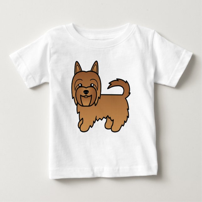 Red Australian Terrier Dog Cartoon Zeichnend Baby T-shirt (Vorderseite)