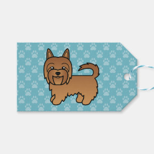 Red Australian Terrier Dog On Blue Color Geschenkanhänger