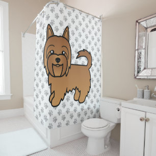 Red Australian Terrier Niedlich Cartoon Dog Duschvorhang