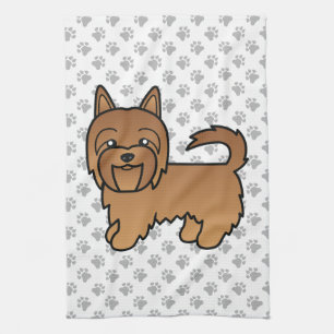 Red Australian Terrier Niedlich Cartoon Dog Geschirrtuch