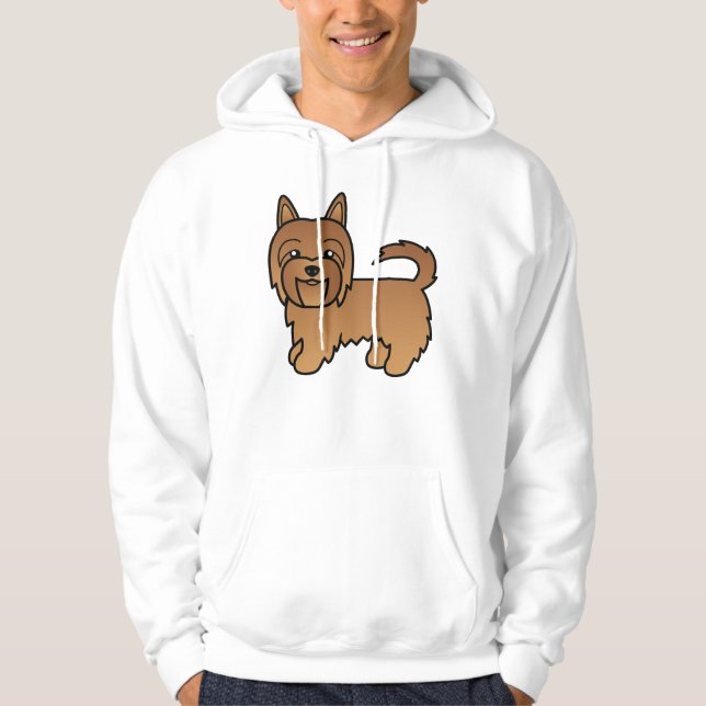 Red Australian Terrier Niedlich Cartoon Dog Hoodie (Vorderseite)