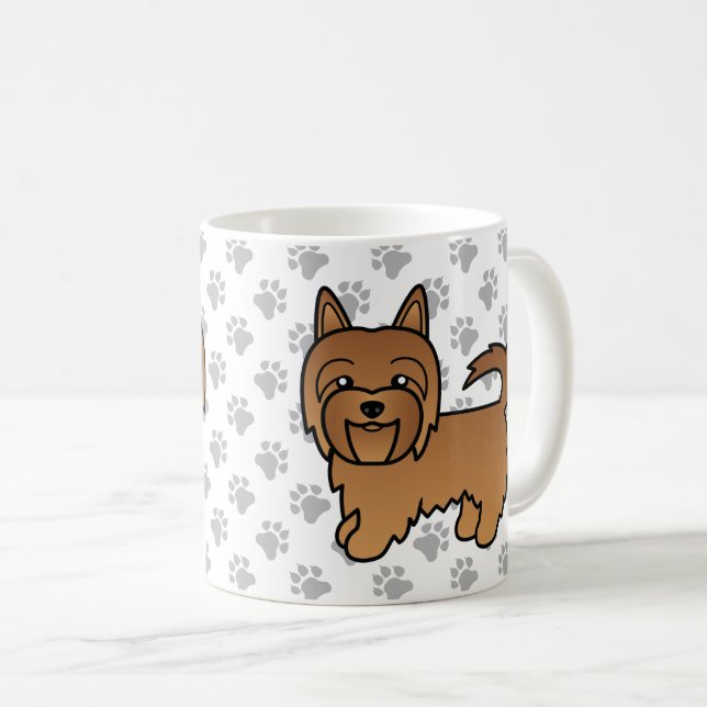 Red Australian Terrier Niedlich Cartoon Dog Kaffeetasse (VorderseiteRechts)