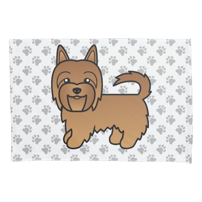 Red Australian Terrier Niedlich Cartoon Dog Kissenbezug (Vorderseite)