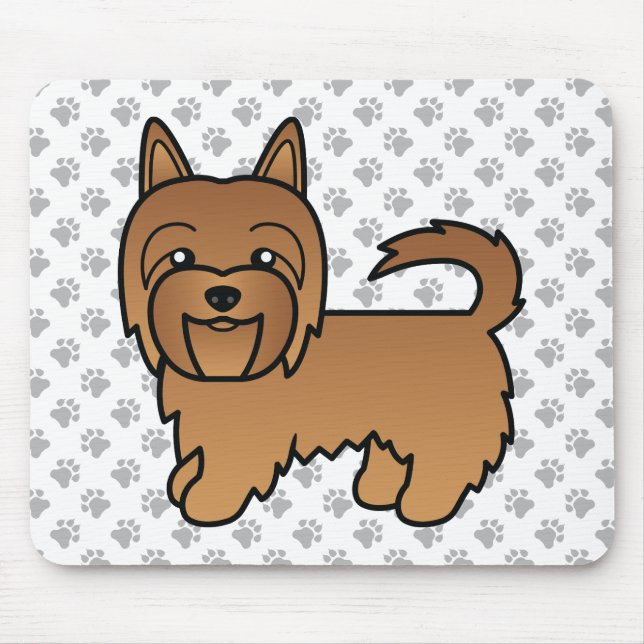 Red Australian Terrier Niedlich Cartoon Dog Mousepad (Vorne)