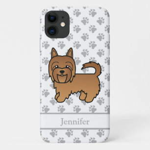 Red Australian Terrier Niedlich Cartoon Dog & Name Case-Mate iPhone Hülle