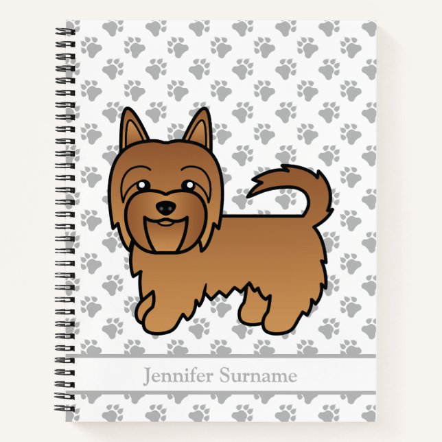 Red Australian Terrier Niedlich Cartoon Dog Notizbuch (Vorderseite)