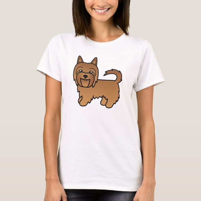 Red Australian Terrier Niedlich Cartoon Dog T-Shirt (Vorderseite)