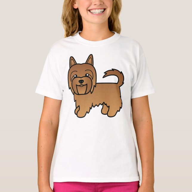 Red Australian Terrier Niedlich Cartoon Dog T-Shirt (Vorderseite)