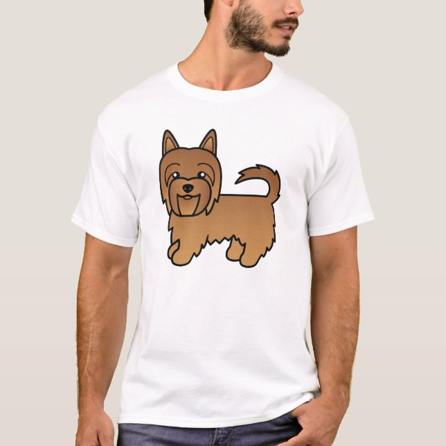 Red Australian Terrier Niedlich Cartoon Dog T-Shirt (Vorderseite)