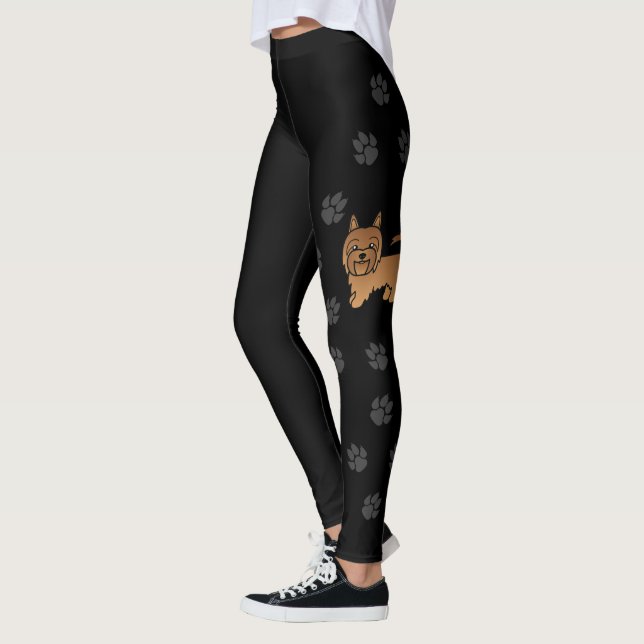 Red Australian Terrier Niedlich Dog & Paws Leggings (Links)