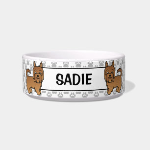 Red Australian Terrier Niedlich Hunde & Name Napf