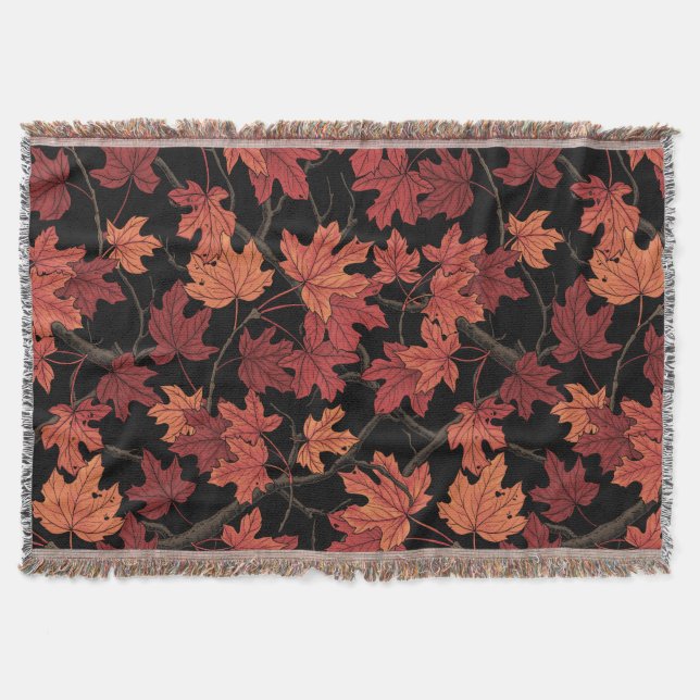 Red Autumn maple leaves on black Decke (Vorderseite)