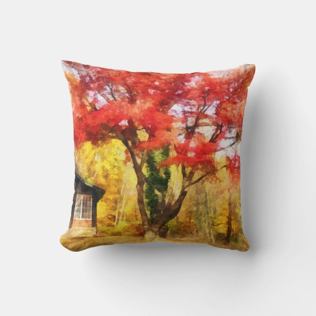Red Autumn Sycamore Kissen (Vorderseite)
