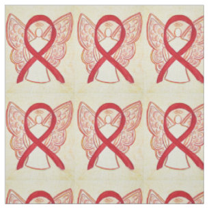 Red Awareness Ribbon Angel Fabric Art Material Stoff